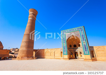 Kalyan Minaret and Mosque in Bukhara, Uzbekistan Kalyan Minaret and Mosque in Bukhara, Uzbekistan 103125737