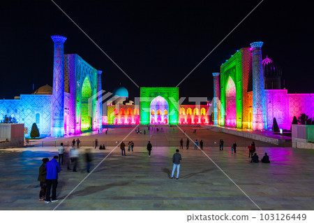 Registan night laser show, Uzbekistan 103126449