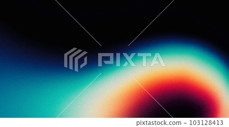 Abstract psychedelic grainy gradient background orange blue white abstract curve music cover poster design 103128413