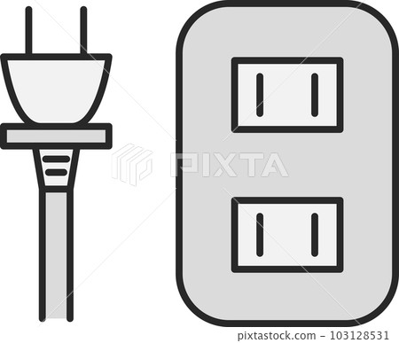 彩色日用品插畫插座插頭 彩色日用品插畫插座插頭 103128531