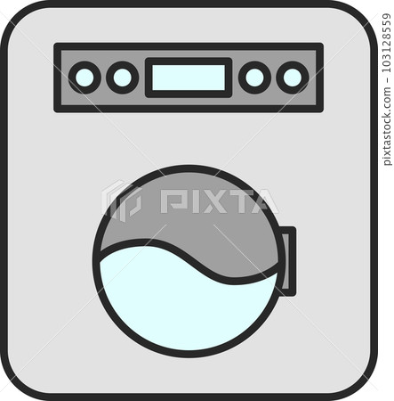 彩色日用品插畫滾筒式洗衣機 彩色日用品插畫滾筒式洗衣機 103128559