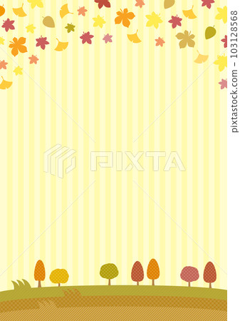 秋天的形象，五顏六色的葉框肖像方向 103128568