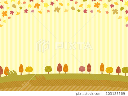 秋天的形象，五顏六色的樹葉框架 103128569