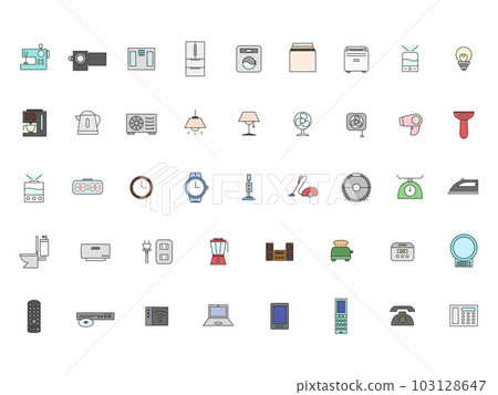 家電日用品彩圖-插圖素材 [103128647] - PIXTA圖庫