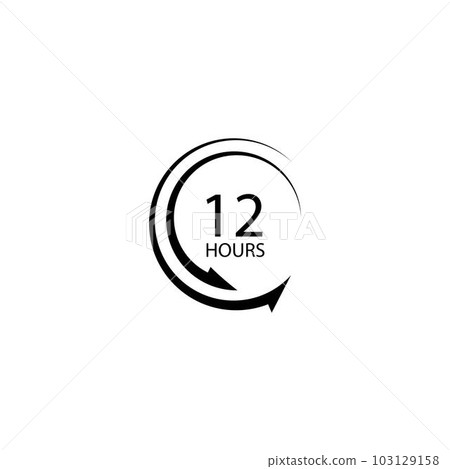 sign of 12 clock arrow hours logo vector icon sign of 12 clock arrow hours logo vector icon 103129158