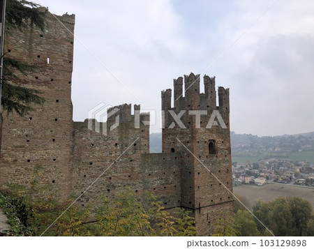 Italian medieval village near Piacenza Castell'arquato in Emilia Romagna Region 103129898