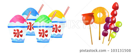 shaved ice fruit candy collection illustration shaved ice fruit candy collection illustration 103131508