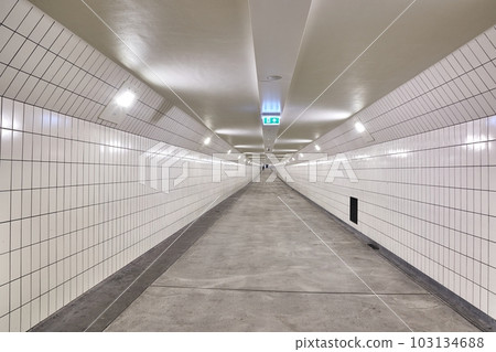 Tunnel for pedestrians, Maastunnel, Rotterdam Tunnel for pedestrians, Maastunnel, Rotterdam 103134688
