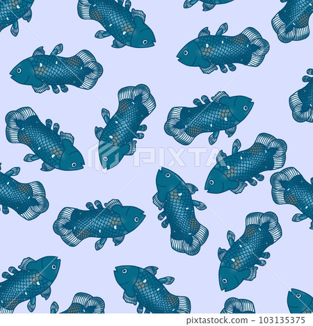 purple coelacanth pattern - Stock Illustration [103135375] - PIXTA