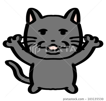 Loose and loose cat standing banzai black Loose and loose cat standing banzai black 103135530