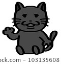 Loose cat sitting black 103135608
