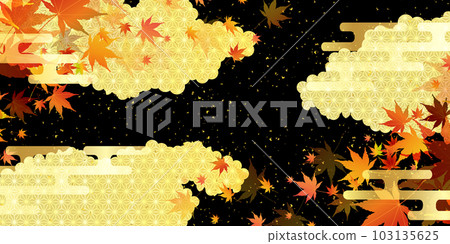 秋葉楓月秋背景 103135625