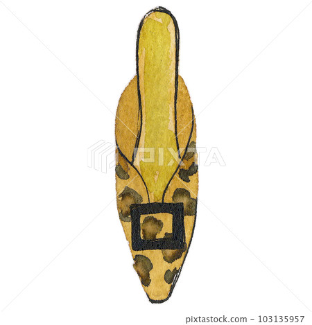 Hand-painted pumps leopard 103135957