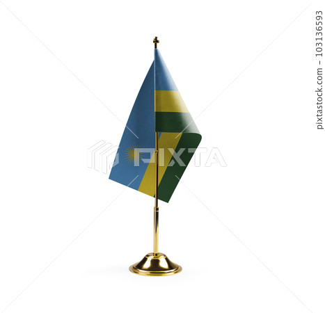 Small national flag of the Rwanda on a white background Small national flag of the Rwanda on a white background 103136593