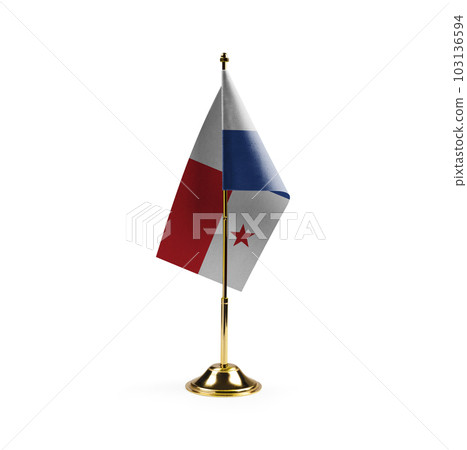 Small national flag of the Panama on a white background Small national flag of the Panama on a white background 103136594