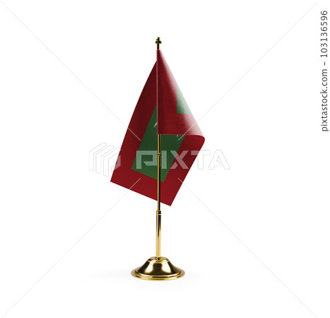 Small national flag of the Maldives on a white background Small national flag of the Maldives on a white background 103136596