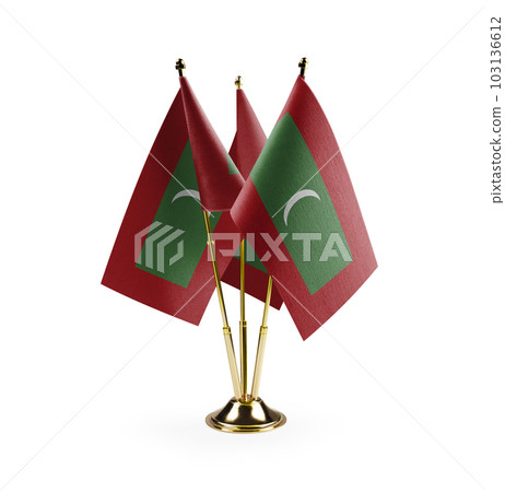 Small national flags of the Maldives on a white background Small national flags of the Maldives on a white background 103136612