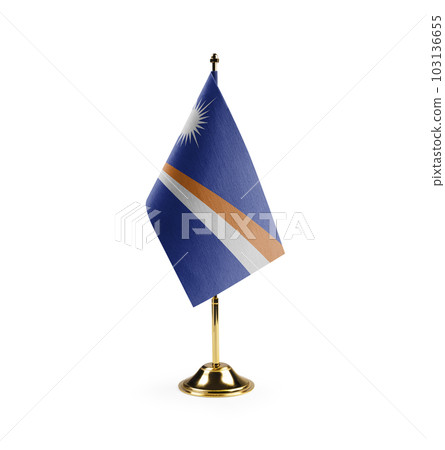 Small national flag of the Marshall on a white background 103136655