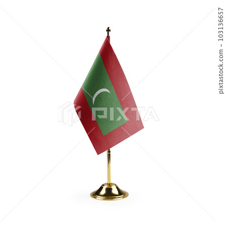 Small national flag of the Maldives on a white background 103136657