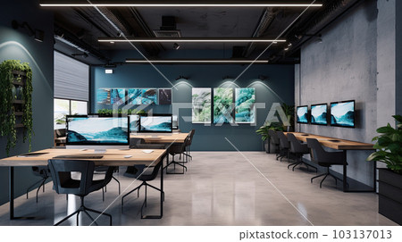 Empty Interior Of Modern Design Office 103137013