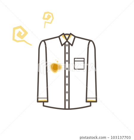 Image of yellowing stains on clothes Simple line drawing illustration material 103137703