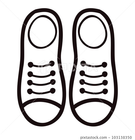 Hand Drawn cute sneakers in doodle style 103138350