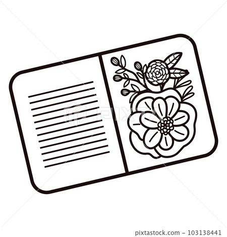 Hand Drawn cute notebook with leaves in doodle style Hand Drawn cute notebook with leaves in doodle style 103138441