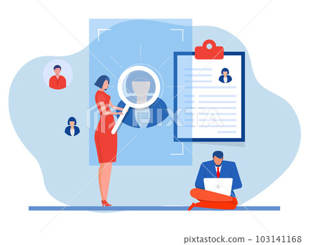 KYC or know your customer with business verifying the identity of its clients through a magnifying glass vector illustrator 103141168