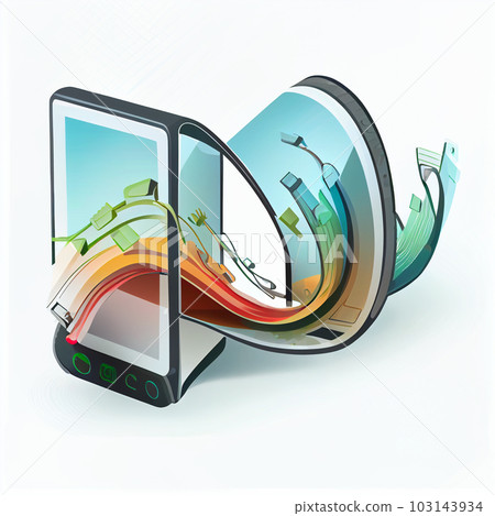 Modern flex screen icon. Flat illustration of modern flex screen icon for web design Modern flex screen icon. Flat illustration of modern flex screen icon for web design 103143934