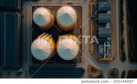 Aerial view storage tank farm, Tank farm storage chemical petroleum petrochemical refinery product at oil terminal 103144087