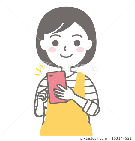 操作智能手機的主婦 操作智能手機的主婦 103144521