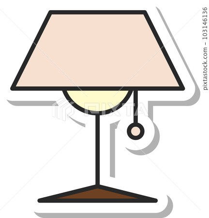 Sticker-style daily necessities illustration desk lamp 103146136