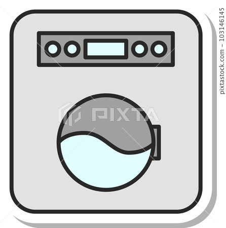 Sticker-style daily necessities illustration drum-type washing machine 103146145