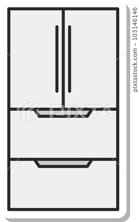 貼紙風格日用品插畫冰箱 103146146