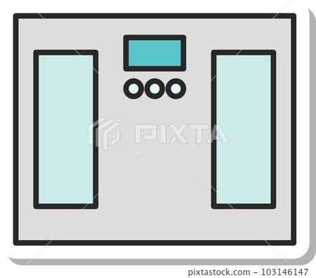 貼紙風格日用品插畫體重秤 103146147