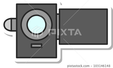 貼紙風格日用品插圖攝像機 103146148