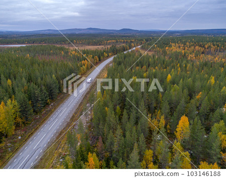 drone footgage Car Camping Caravan driving road lake Swedish Lapland fall ruska colors National Park Sweden drone footgage Car Camping Caravan driving road lake Swedish Lapland fall ruska colors National Park Sweden 103146188