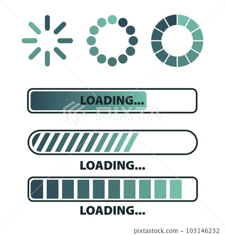 Loading process icon, loading status bar round buffer download progress and line uploading 103146232