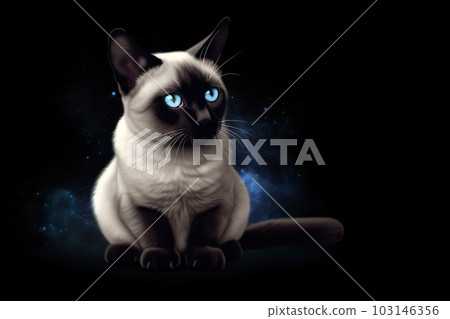 Image of cute siamese cat. Pet. Animals. Illustration, Generative AI. Image of cute siamese cat. Pet. Animals. Illustration, Generative AI. 103146356