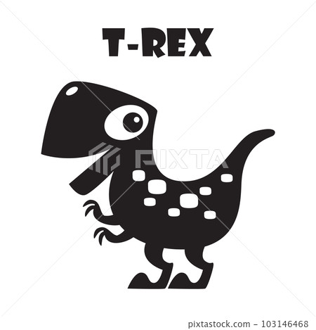 Dinosaur tyrannosaurus t rex icon black color illustration flat