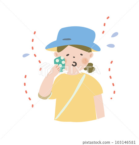 Person wiping sweat Heatstroke Person wiping sweat Heatstroke 103146581