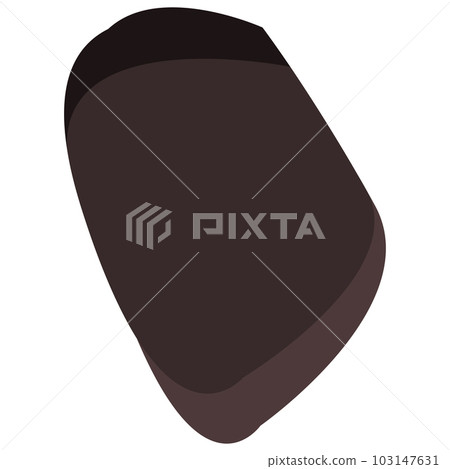 Brown stone with shadows isolated on white. Clipart. 103147631