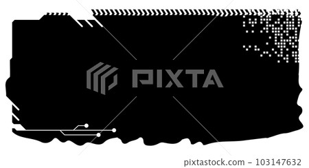 Rectangular design clipart in tech style isolated on white. Short tech plate with copy space. Clipart. 103147632