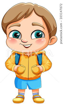 Cute boy cartoon character 103147872