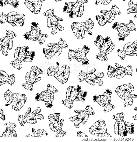 簡單可愛的小熊連續平送通體圖案, 簡單可愛的小熊連續平送通體圖案, 103149249