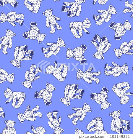 Simple and cute bear continuous flat-feed all-over pattern, Simple and cute bear continuous flat-feed all-over pattern, 103149251