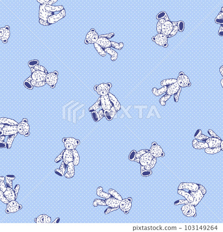 Simple and cute bear continuous flat-feed all-over pattern, 103149264