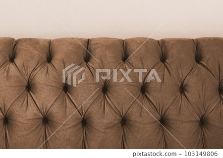 Brown velvet capitone headboard of chesterfiels style Brown velvet capitone headboard of chesterfiels style 103149806