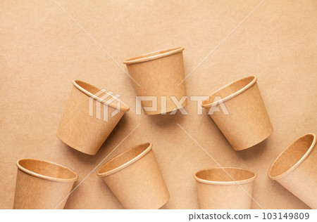 Plastic free concept disposable paper cups Plastic free concept disposable paper cups 103149809