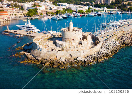 Mandraki port Rhodes city, Greece Mandraki port Rhodes city, Greece 103150256